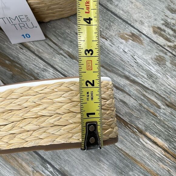 Women's Dressy Raffia Platform Slide Sandals Shies Size 10 - Picture 6 of 12